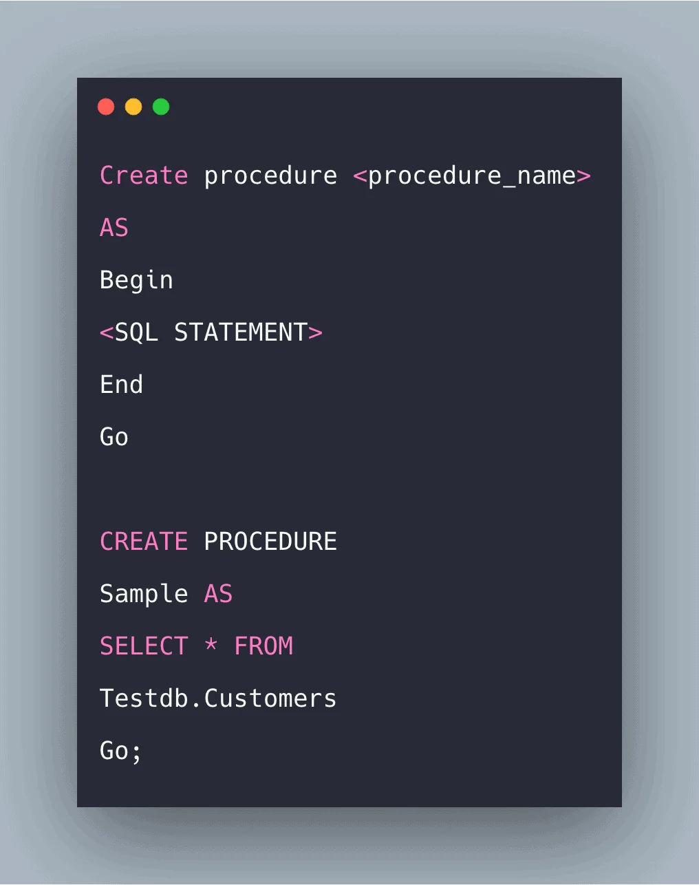 SQL Stored Procedure Example Stored Procedure In SQL