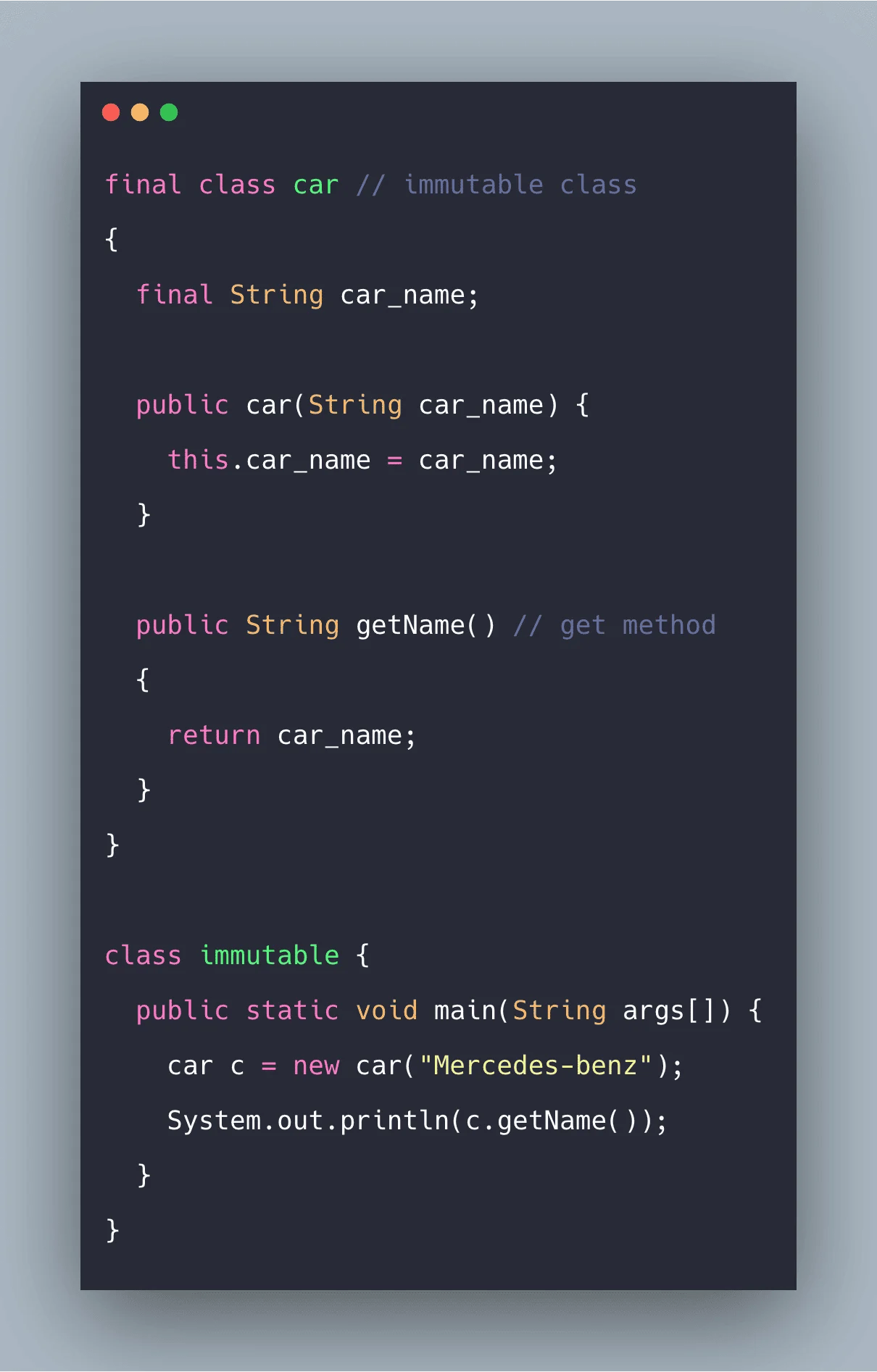 How to Create Immutable Class in Java Example