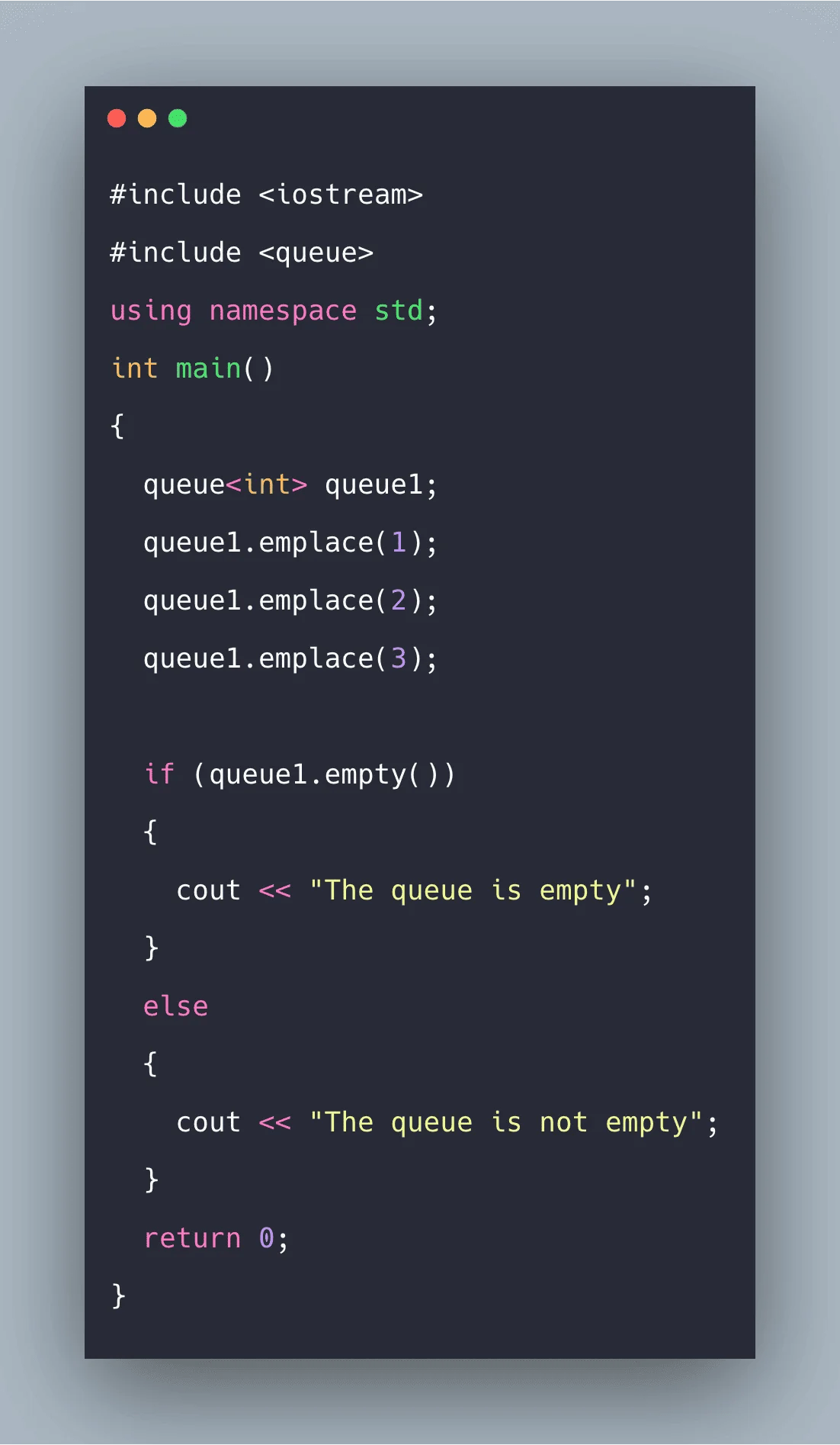 Queues in C++ Example C++ Standard Template Library