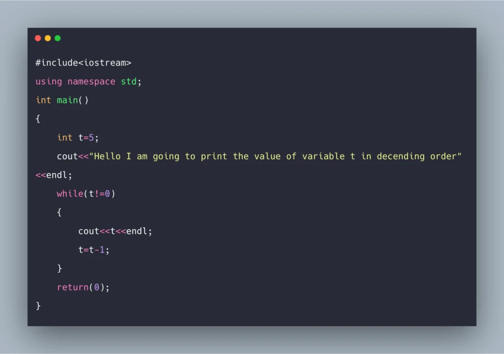 While Loop in C++ Program C++ While Loop Example