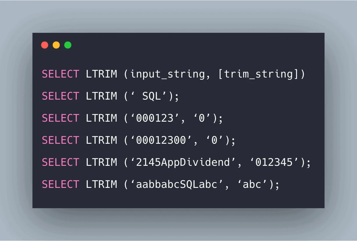 SQL LTRIM Function Example LTRIM In MySQL And SQL Server LaptrinhX