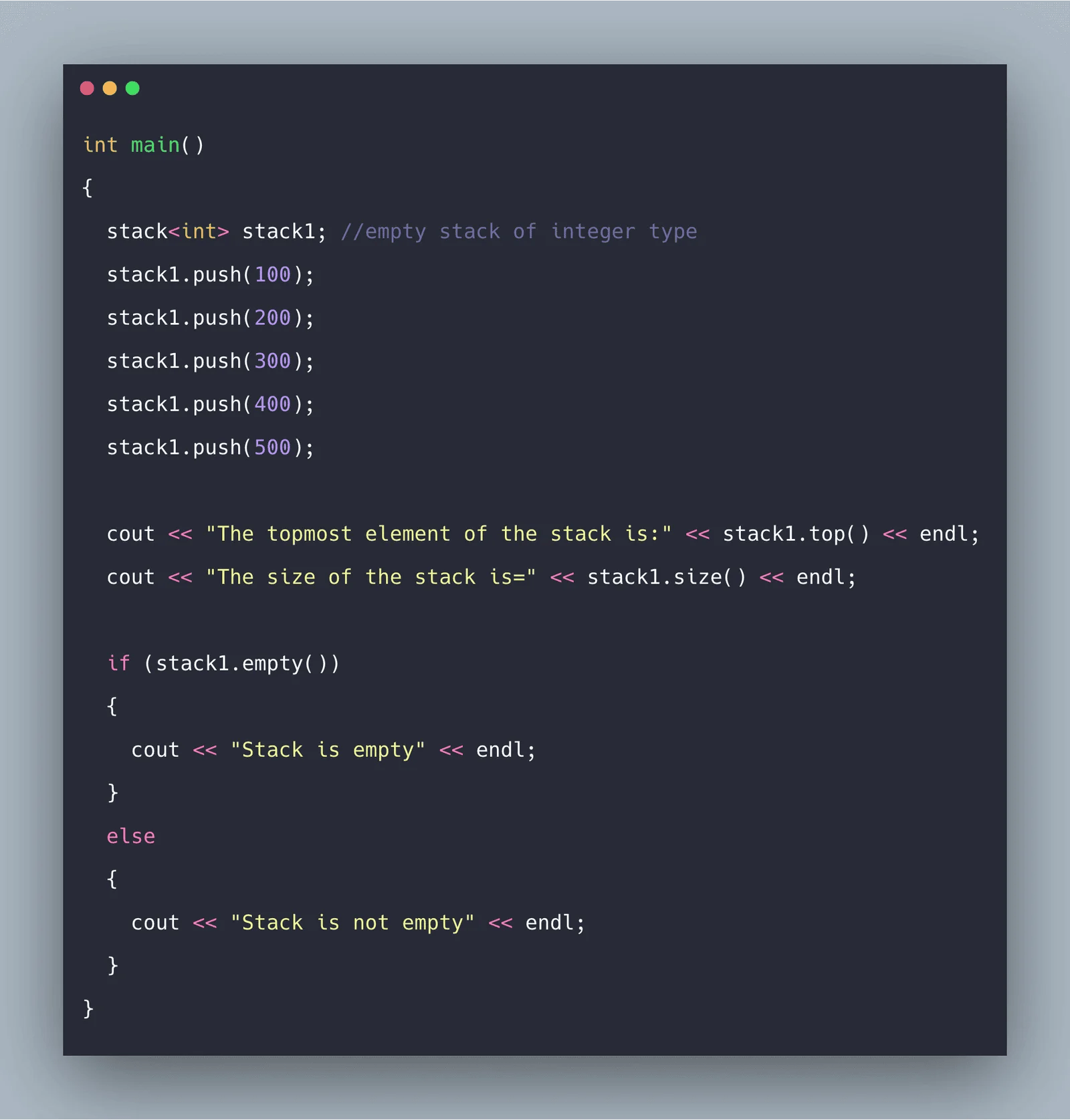 Stack in C++ Example C++ Stack Program And Algorithm Stack in C++ Example C++ Stack Program And Algorithm