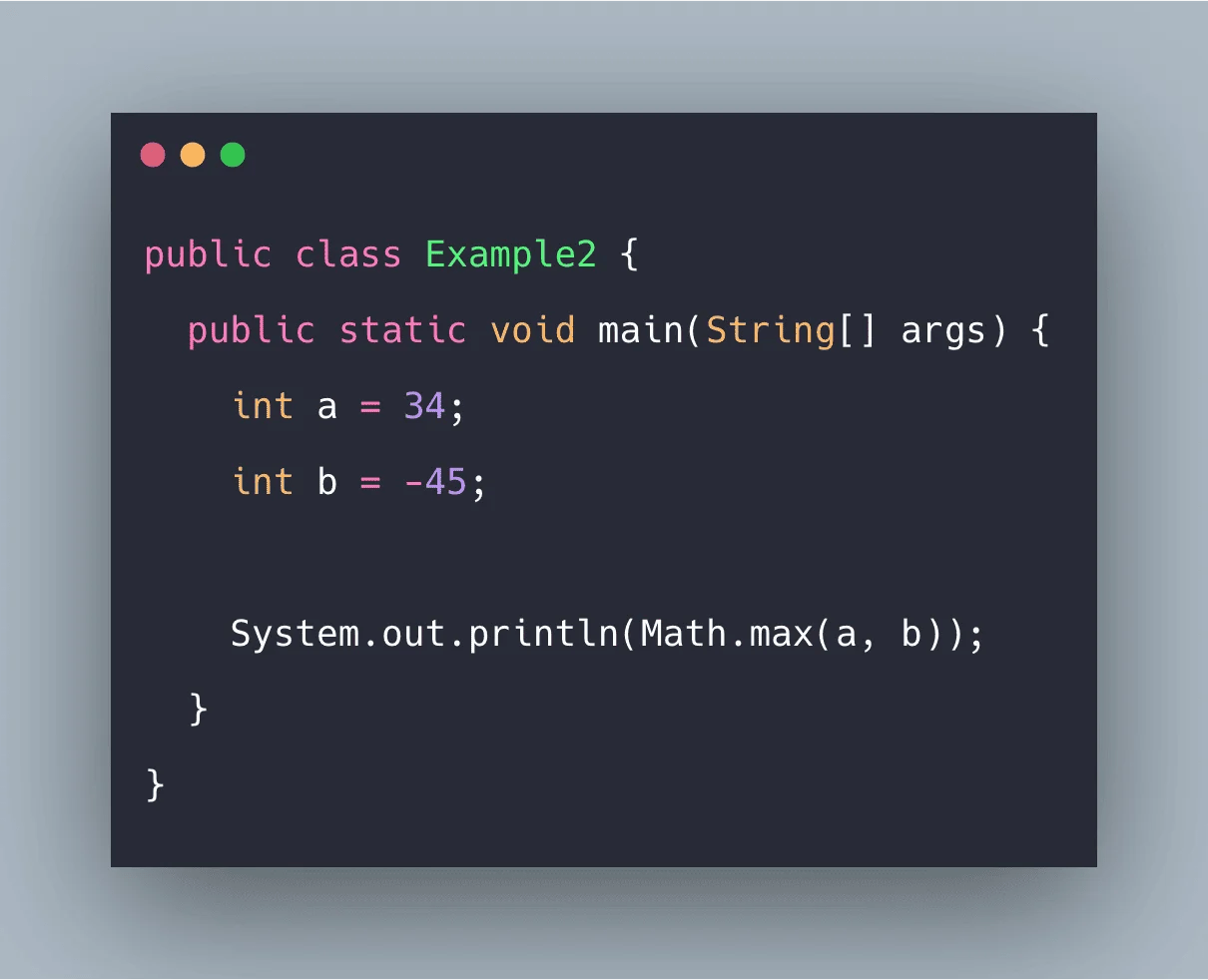 Java Math max() Function Example