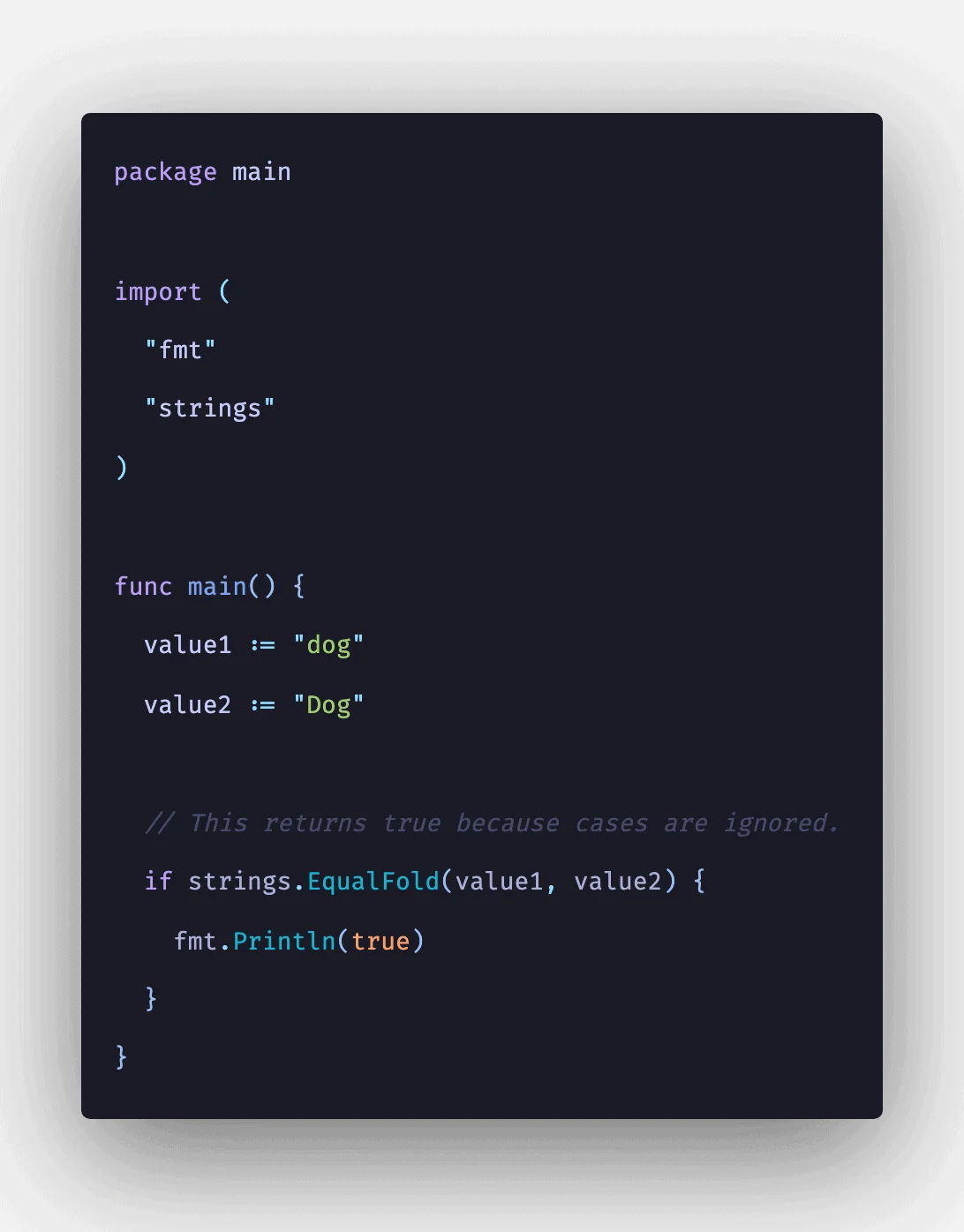 How To Compare Strings in Golang Example