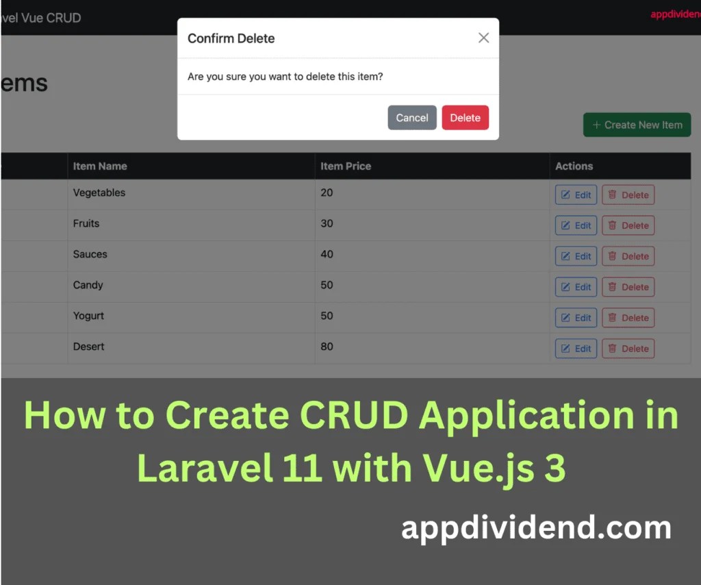 How to Create CRUD Application in Laravel 11 with Vue.js 3