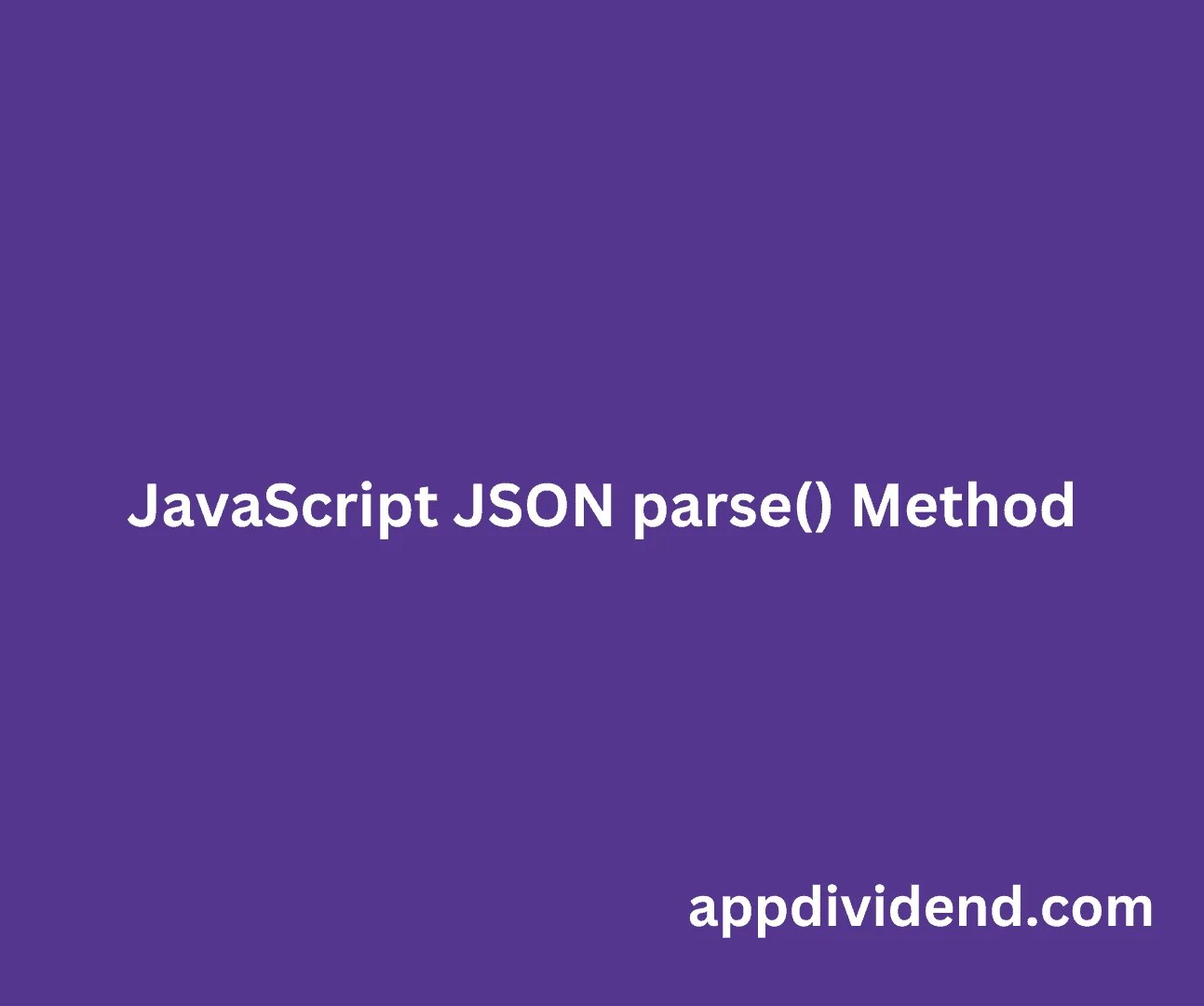JavaScript JSON parse() Method