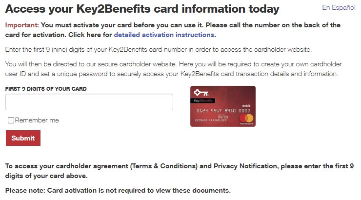 How to activate Key2Benefits debit card AppDrum