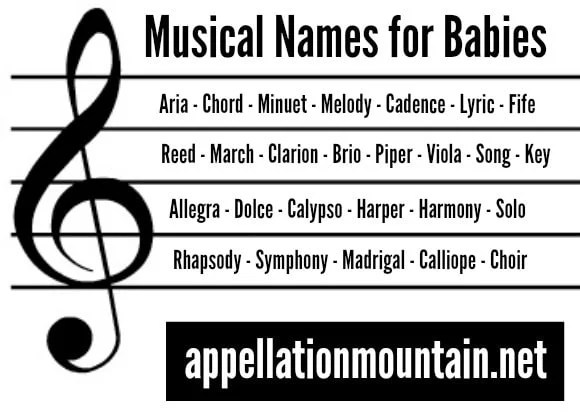 Aria and Lyric Musical Baby Names Appellation Mountain