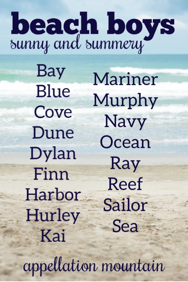 Beach Boy Baby Names Kai, Reef, Cove, Dune Appellation Mountain