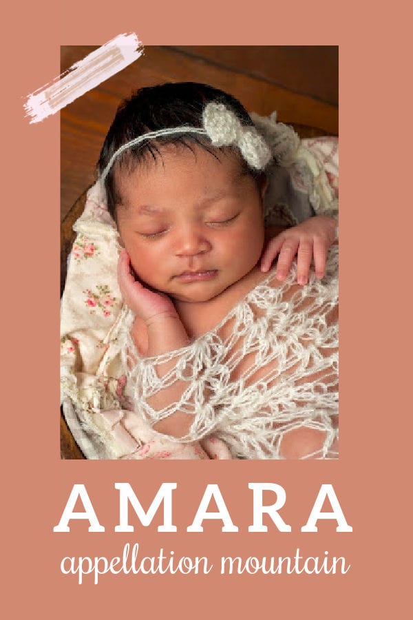 Baby Name Amara Global and Graceful Appellation Mountain