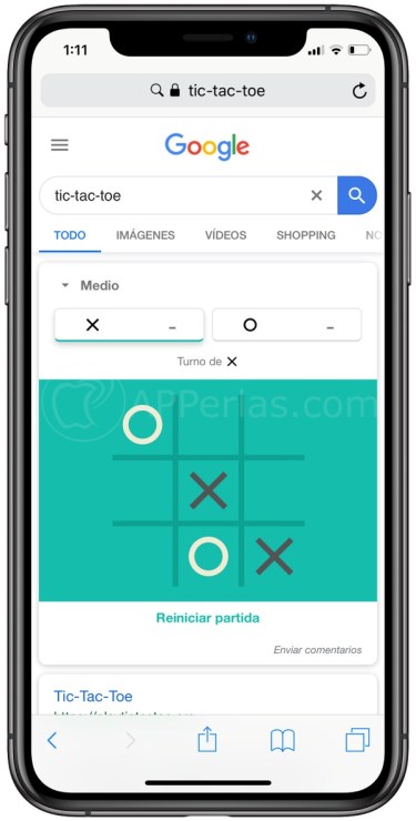 Juego del 3 en raya de Google Juego del 3 en raya de Google