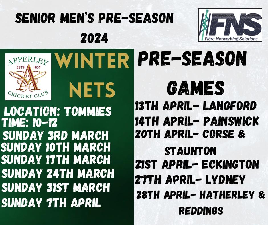 Senior preseason Apperley Cricket Club