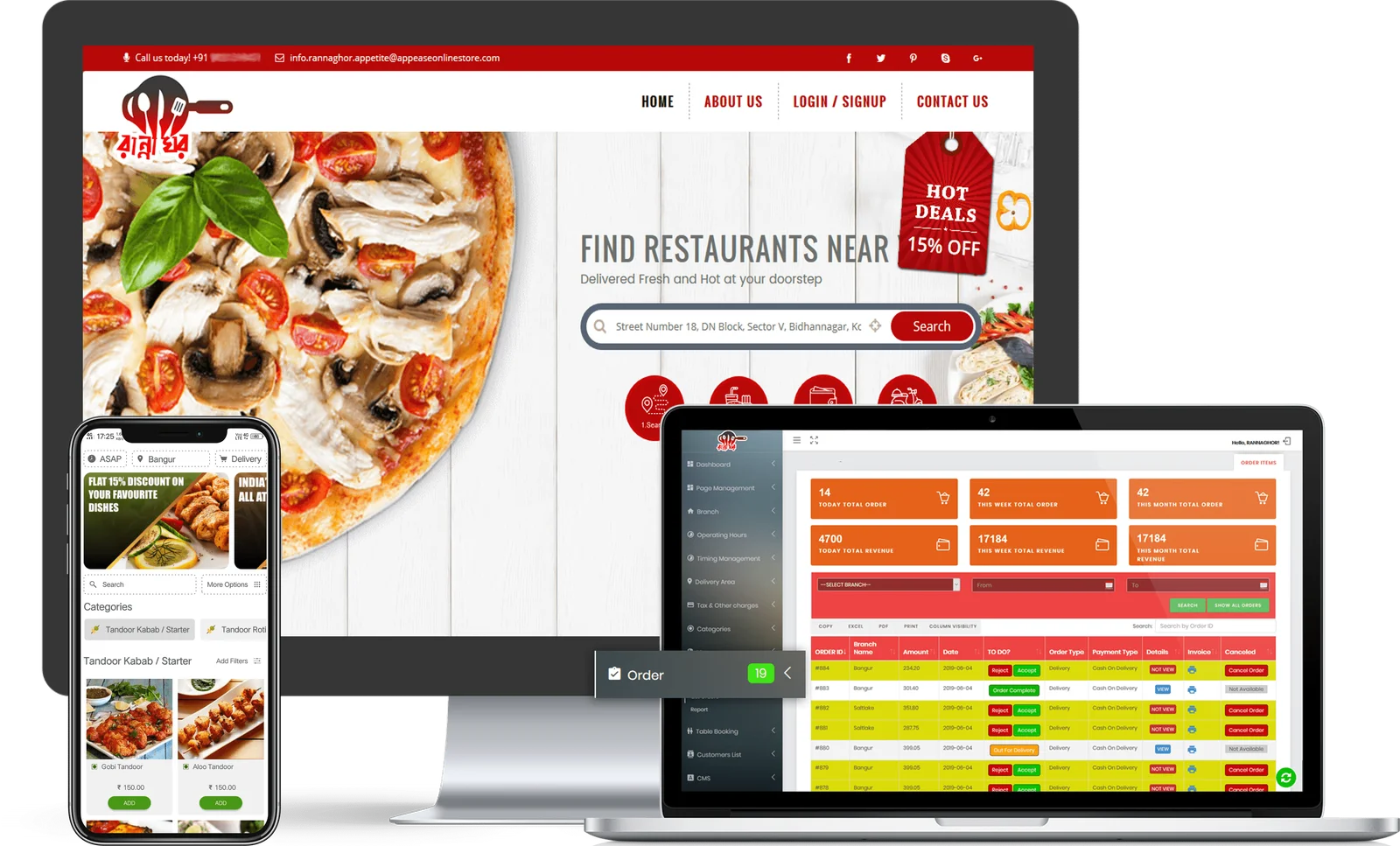 Appetite Online food ordering system