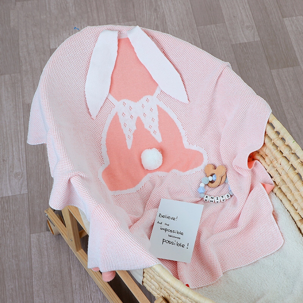 Wholesale Cotton Baby Blankets Kids 4pcs Cartoon Bunny Embroidery 3D