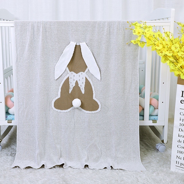 Wholesale Cotton Baby Blankets Kids 4pcs Cartoon Bunny Embroidery 3D