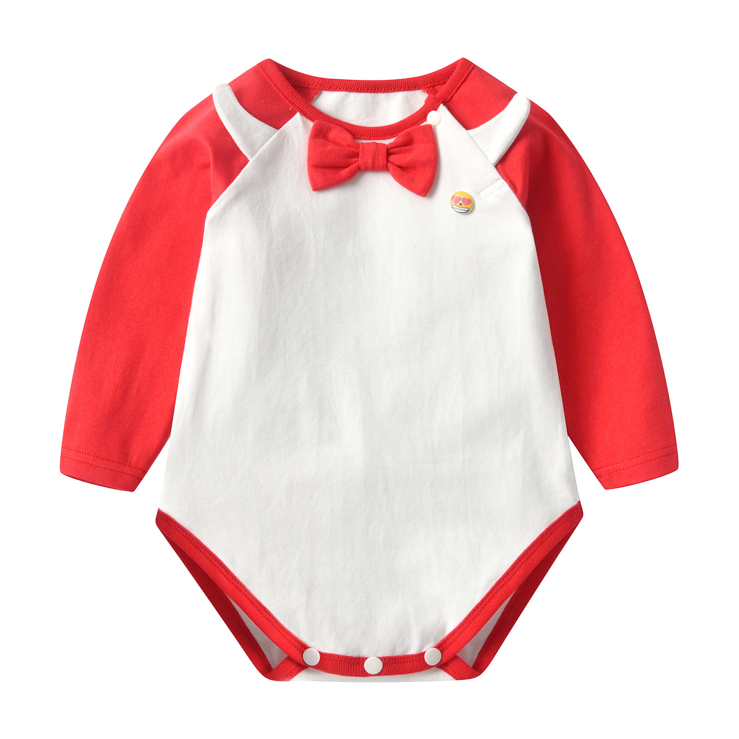 Cheap Baby Onesies Baby 4pcs Bow Tie Patched Design Contrast Design Onesies Bodysuit Wholesale