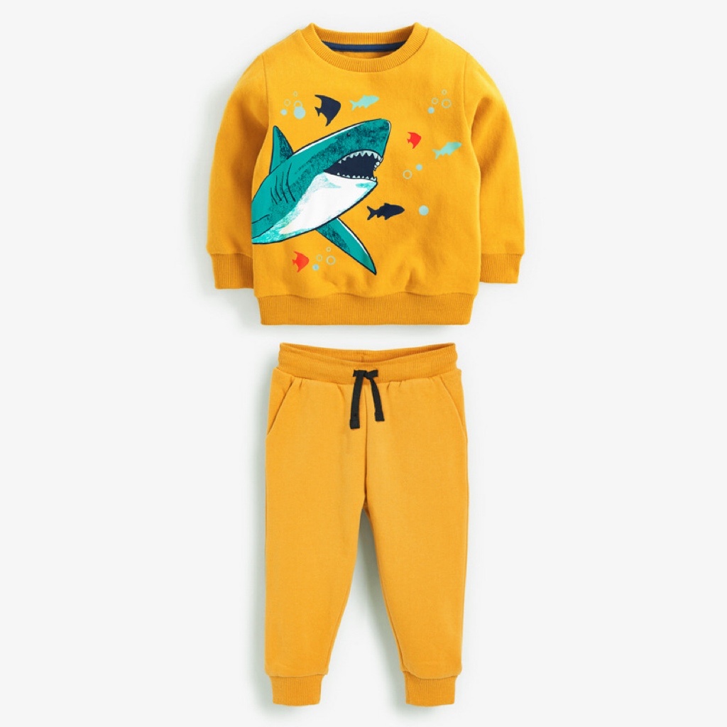 Warm Clothes For Babies Baby Boy Cartoon Shark Graphic Hoodie Combo