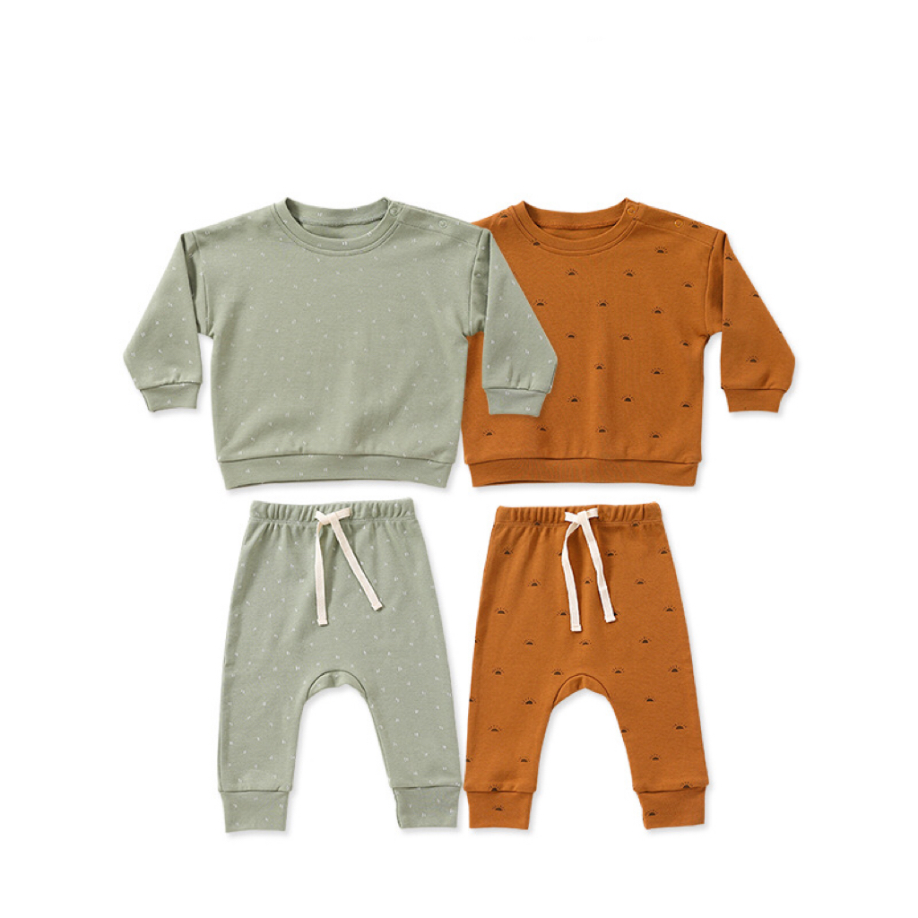Baby Hoodie Sets Online Wholesale Baby Boy And Girl Print Pattern Cotton Hoodie Combo Trousers