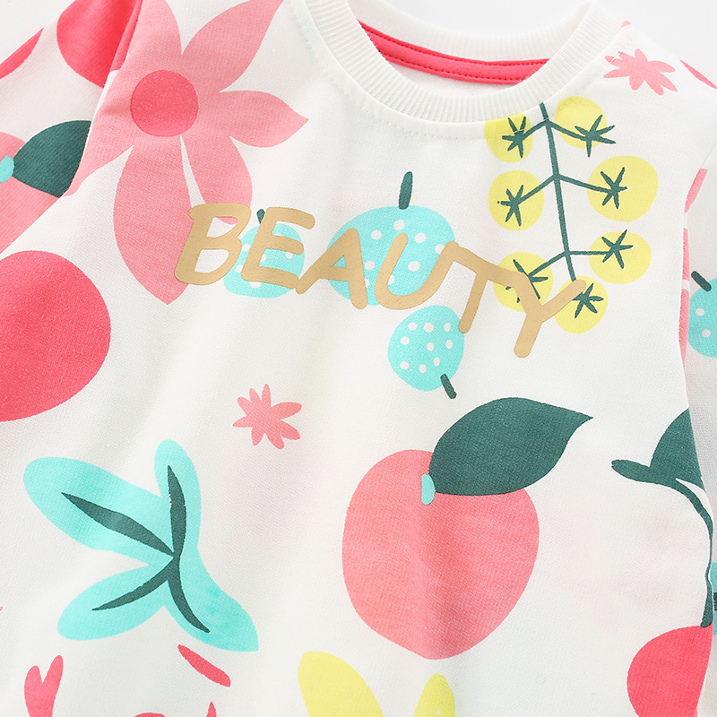 Top Selling Baby Clothes Baby Girl Fruits Print Pattern ONeck Comfort