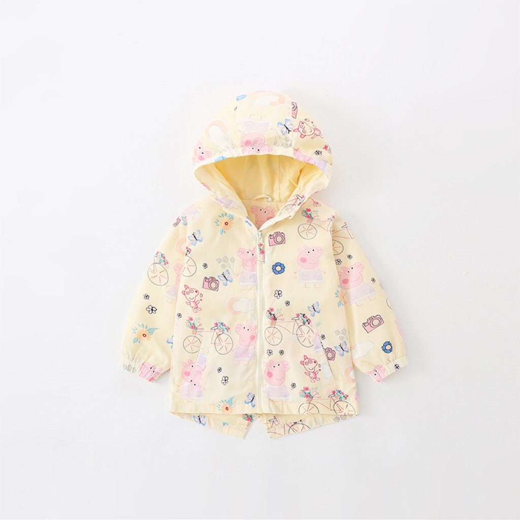 Cute Jacket Online Wholesale Baby Girl Piggy Print Pattern Zipper Front Design Jacket Wholesale