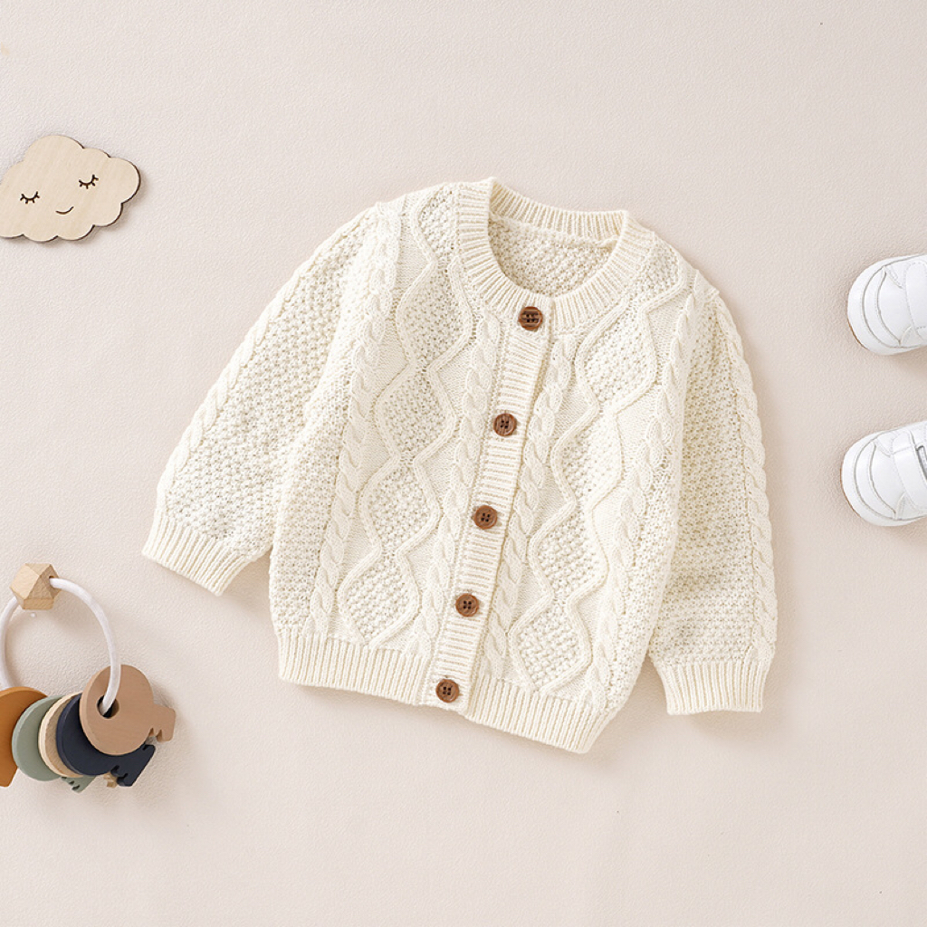 Knit Cardigan For Sale Baby 2pcs Solid Color ThreeDimentional Crochet