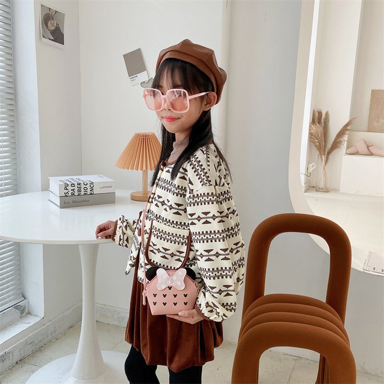 Princess Mini Bags For Baby Children Girl Cartoon Pattern Bow Patched