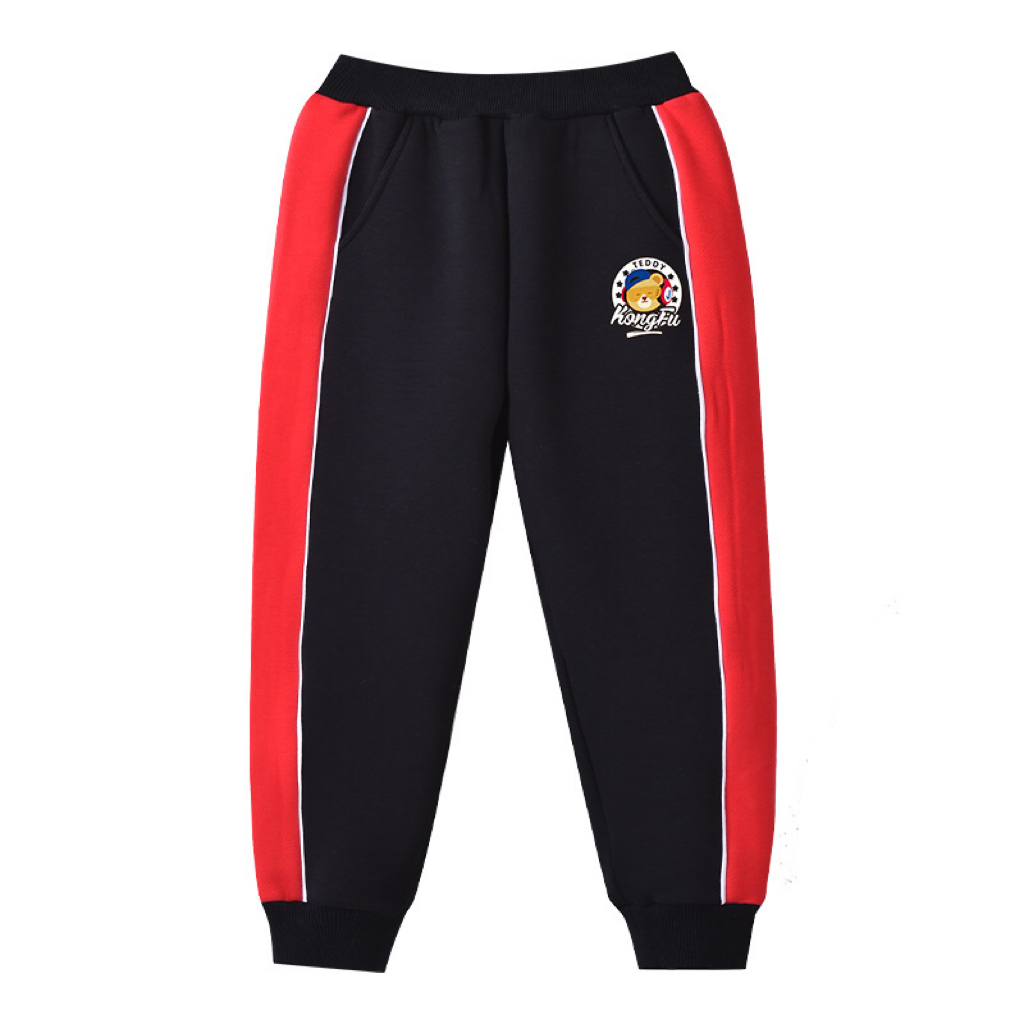 Baby Sweatpants Wholesale Price Baby Twill Fleece Side Patchwork Design