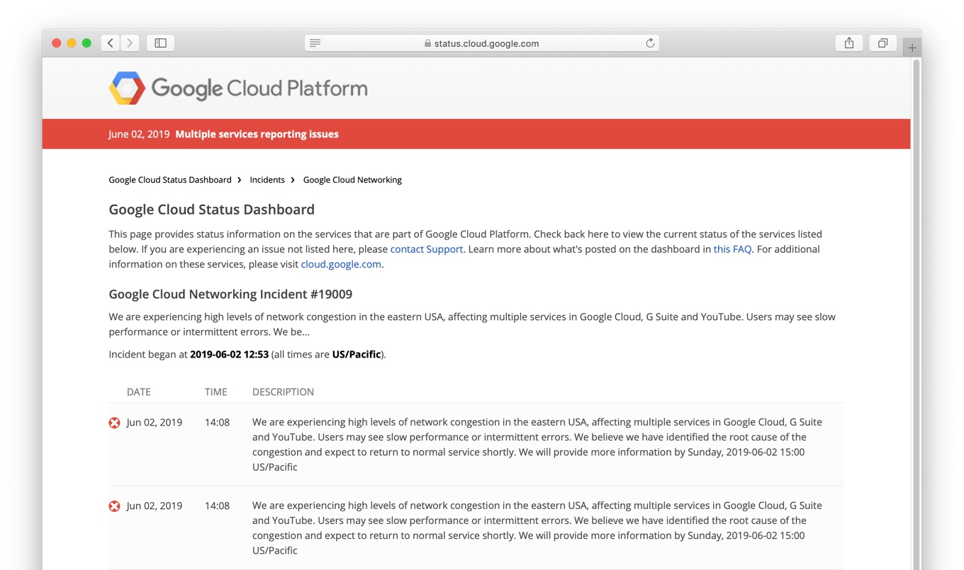 Google Cloudの障害により、iCloud DriveやiWorkなどAppleの複数のiCloudサービス