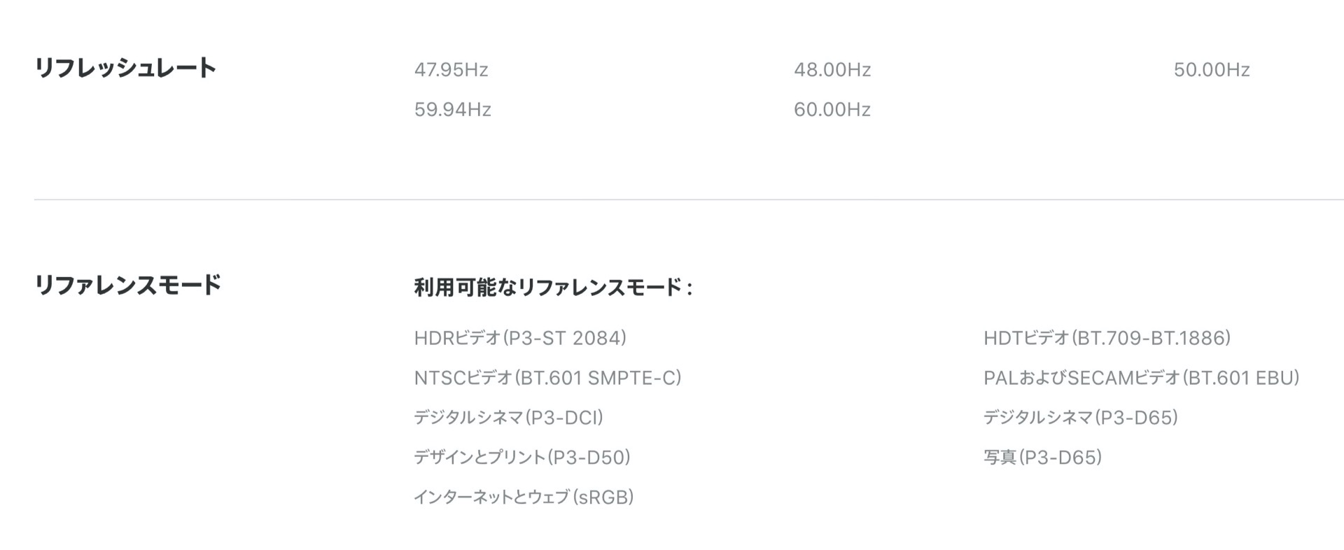 MacBook Pro (16inch, 2019)のBuildInディスプレイは、Pro Display XDRと同じく最適なリフレシュ