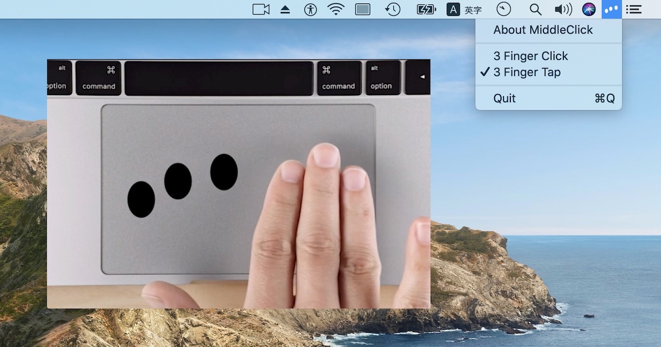 MacBookのトラックパッドの3本指タップをマウスのスクロールホイール・クリックでエミュレートできる「MiddleClick」がAppleの