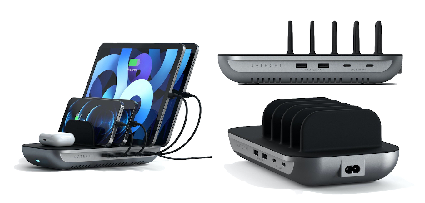 [B!] Satechi、Qiワイヤレス充電パッドを搭載し最大5台のデバイスを同時に充電できる充電ステーション「Satechi Dock5