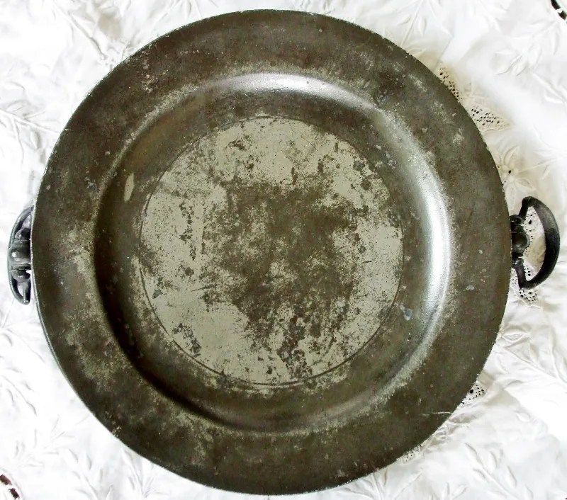 Antique English Victorian Pewter Hot Water Plate Applecross Antiques