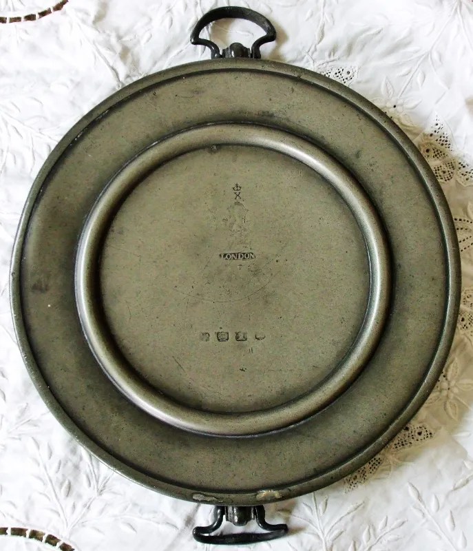 Antique English Victorian Pewter Hot Water Plate Applecross Antiques