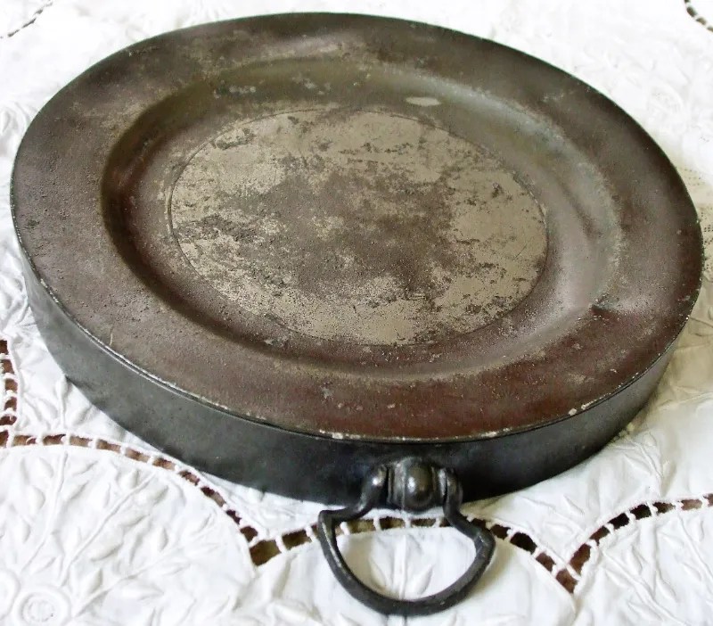 Antique English Victorian Pewter Hot Water Plate Applecross Antiques