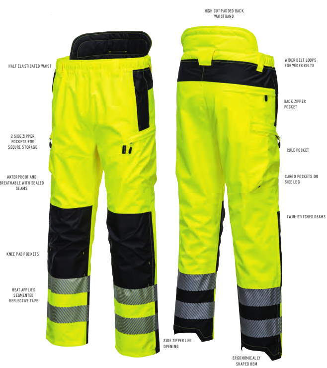 PW3 Extreme Rain Pants Reflective waterproof pants High cut elastic