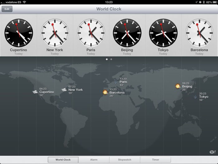 Apple introduce la aplicación de reloj para iPad en iOS 6