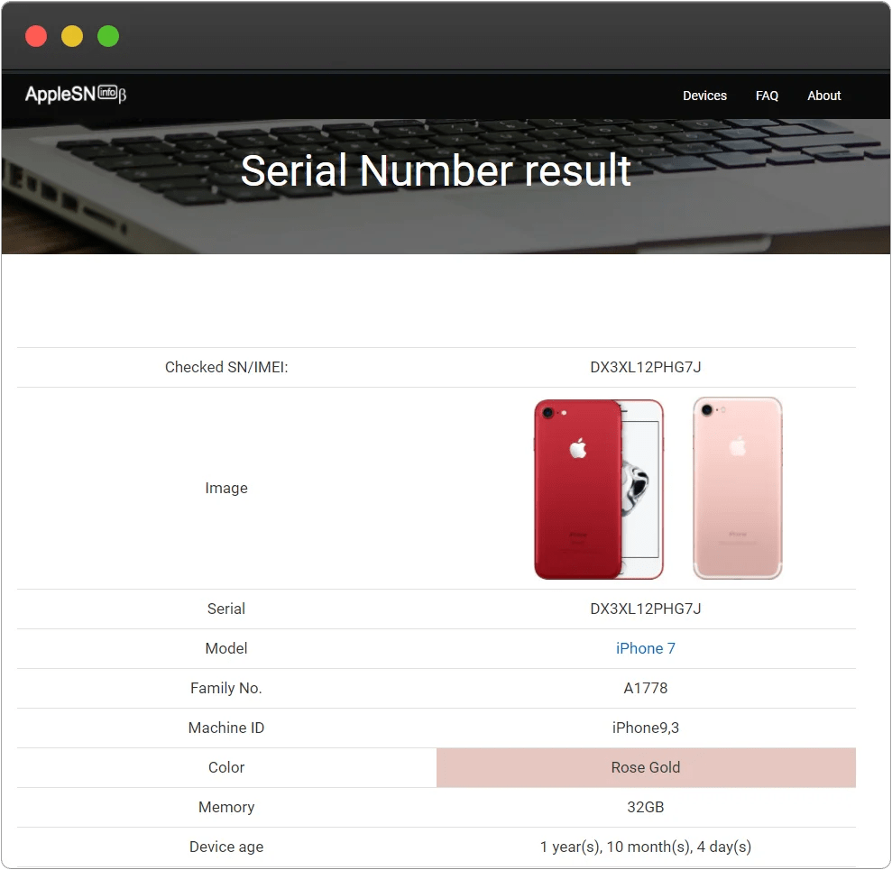 APPLE Serial Number Lookup - AppleSN.info