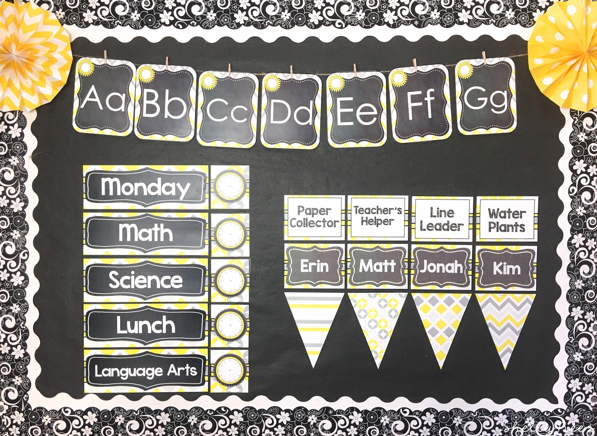 Gray and Yellow Classroom Decor Appletastic Learning