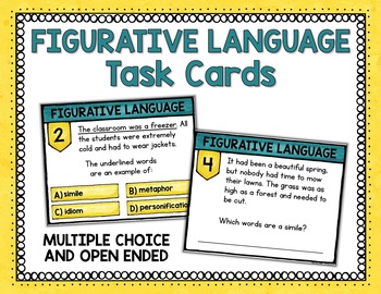 Figurative Language Task Cards - Appletastic Learning