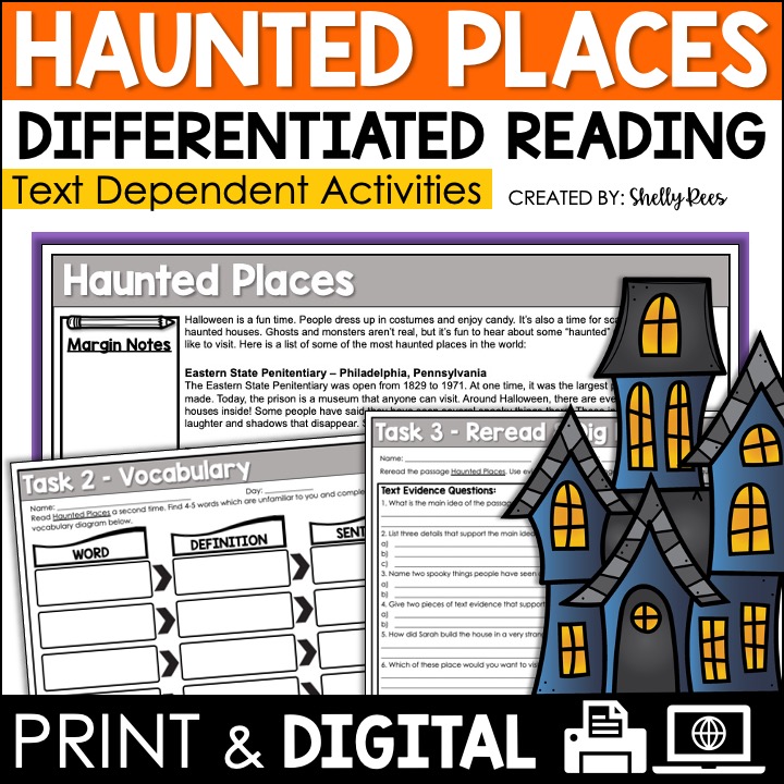 Haunted House Reading Passage and Writing Activity Appletastic Learning