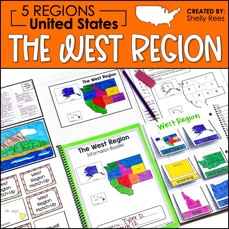 West Region Activities 5 Regions of the United States Appletastic Learning