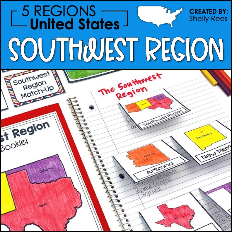 Southwest Region Activities 5 Regions of the United States Appletastic Learning