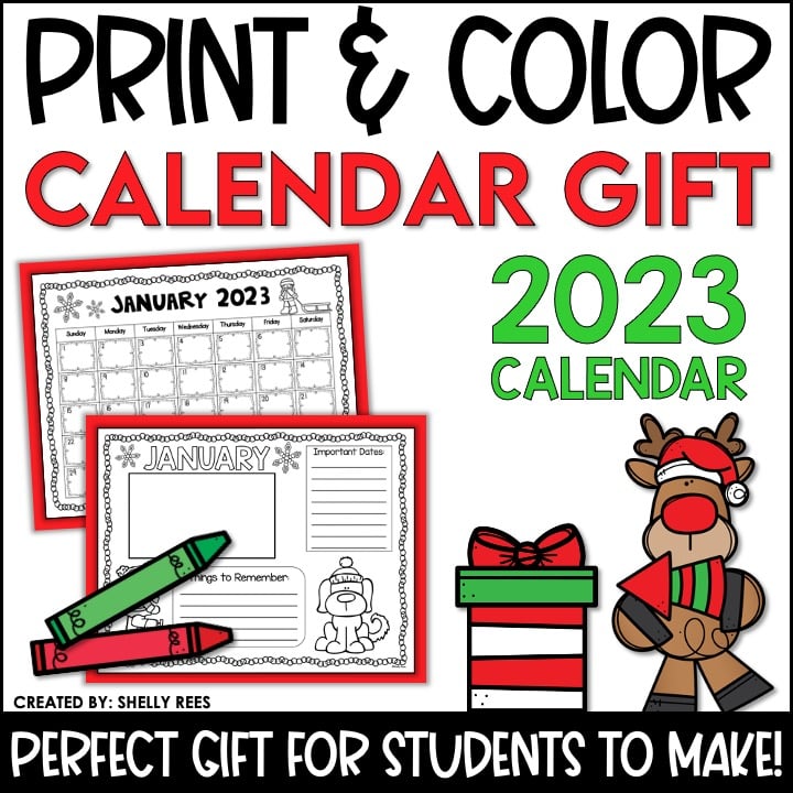 Christmas Gifts from Students to Parents Print and Color Calendar Appletastic Learning Christmas Gifts from Students to Parents Print and Color Calendar Appletastic Learning