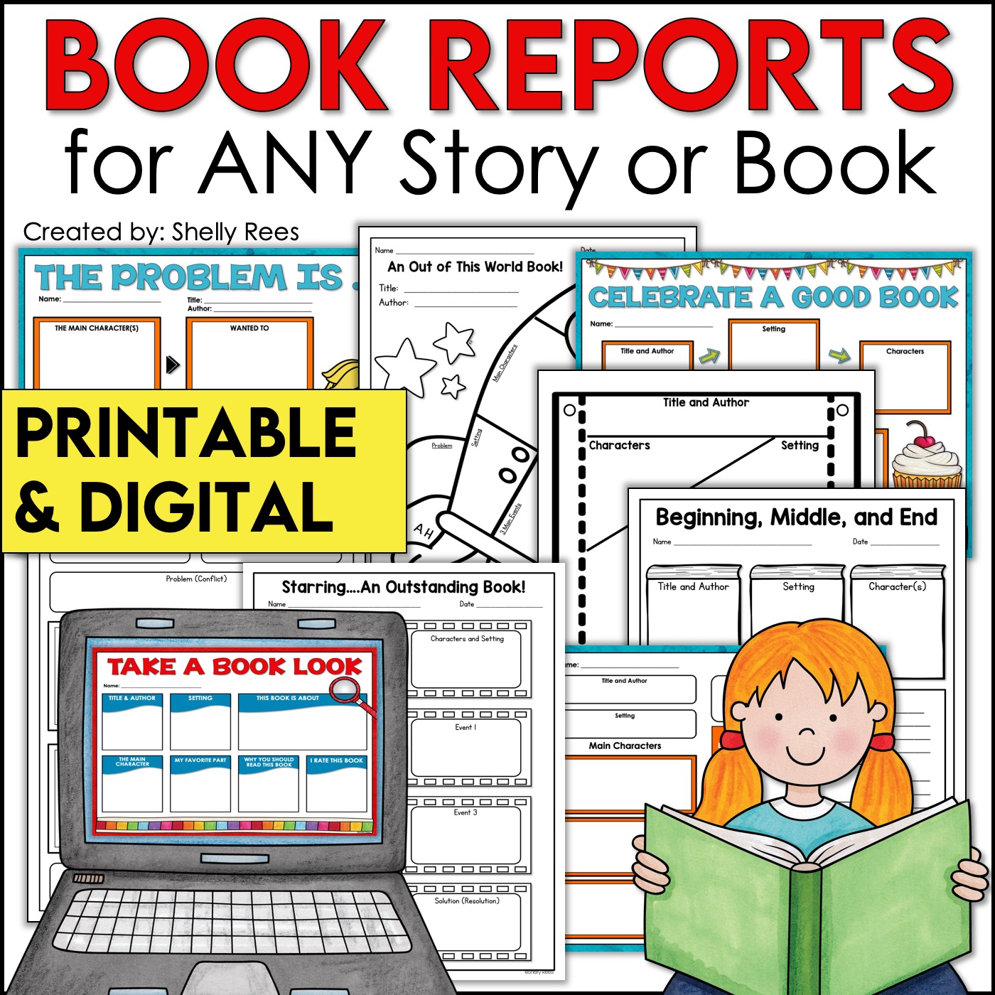 Story Maps Graphic Organizers for Any Book | Book Report Templates