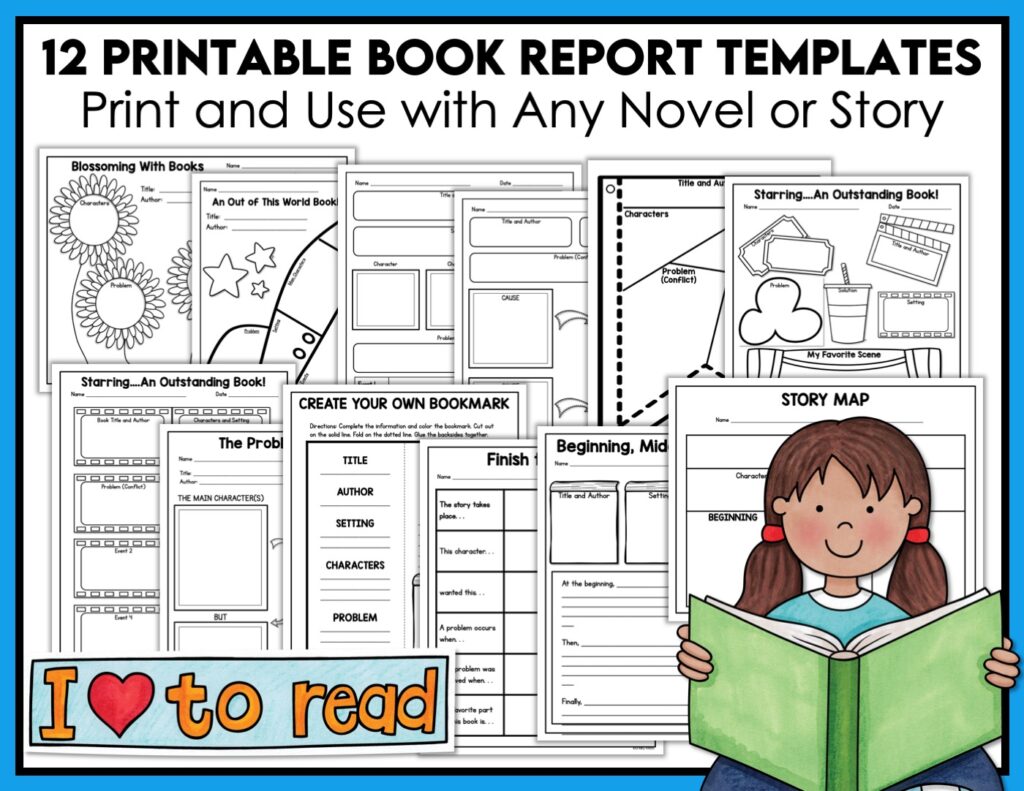 Story Maps Graphic Organizers for Any Book | Book Report Templates
