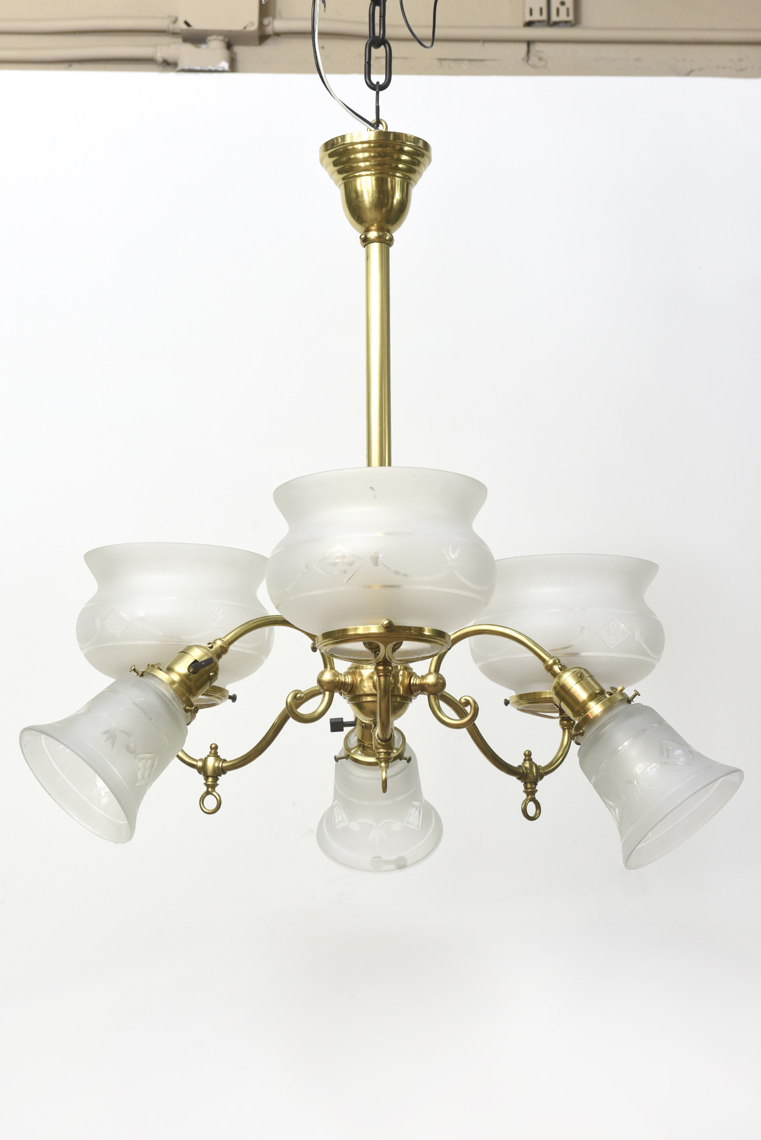 Six Light Gas and Electric Fixture Appleton Antique Lighting