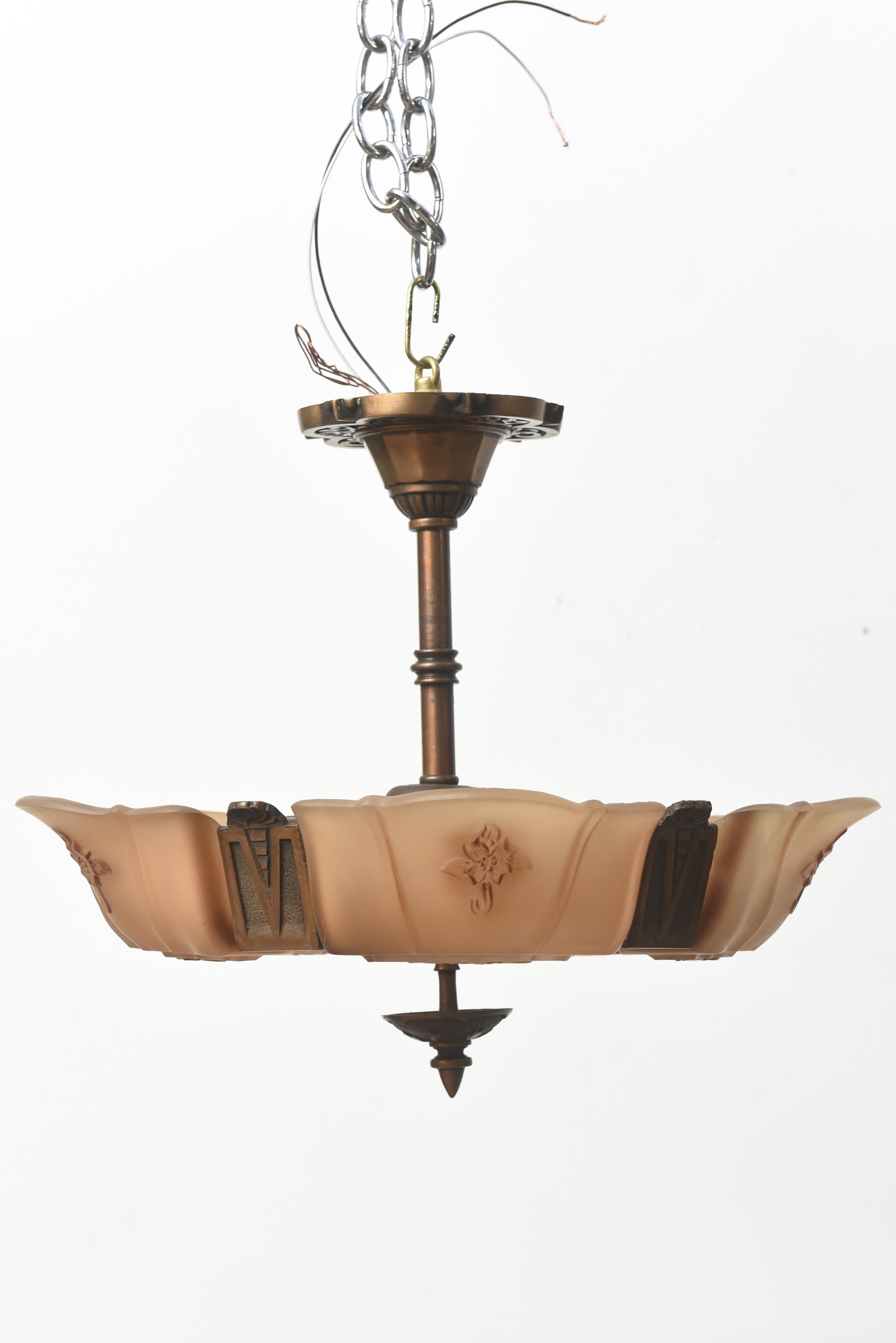 Pair of Markel Art Deco Ceiling Fixtures Appleton Antique Lighting