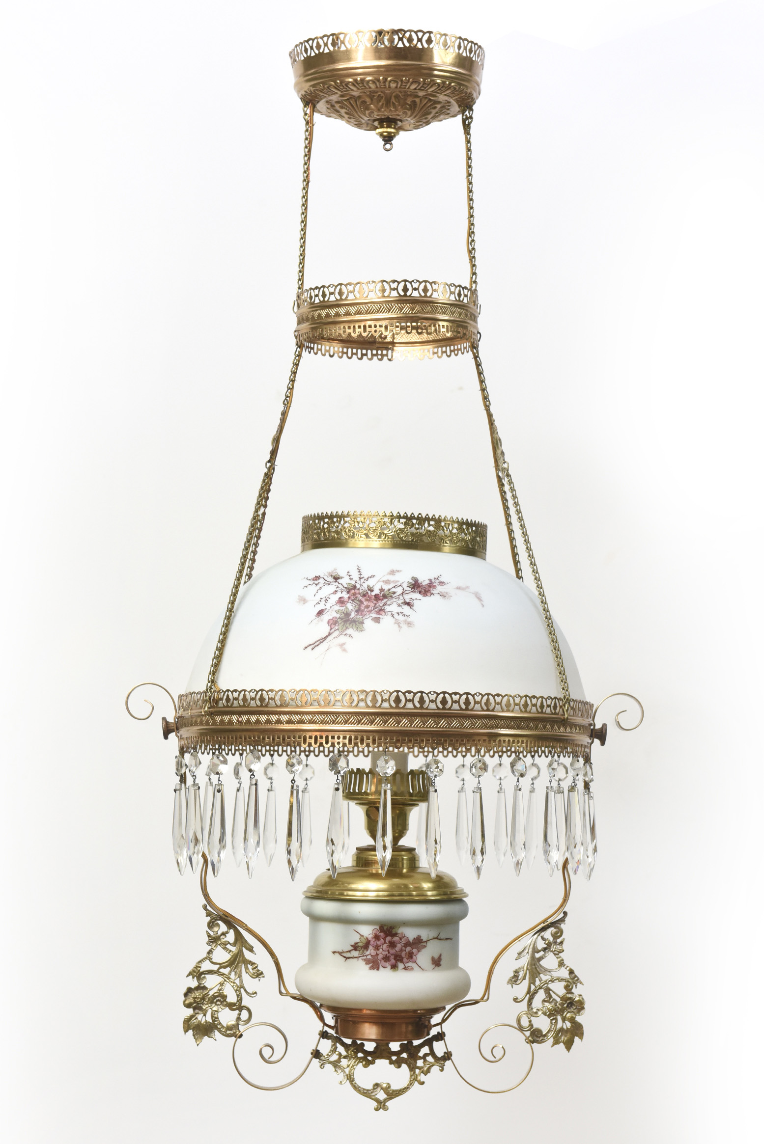 Victorian Hanging Oil Lamp Appleton Antique Lighting