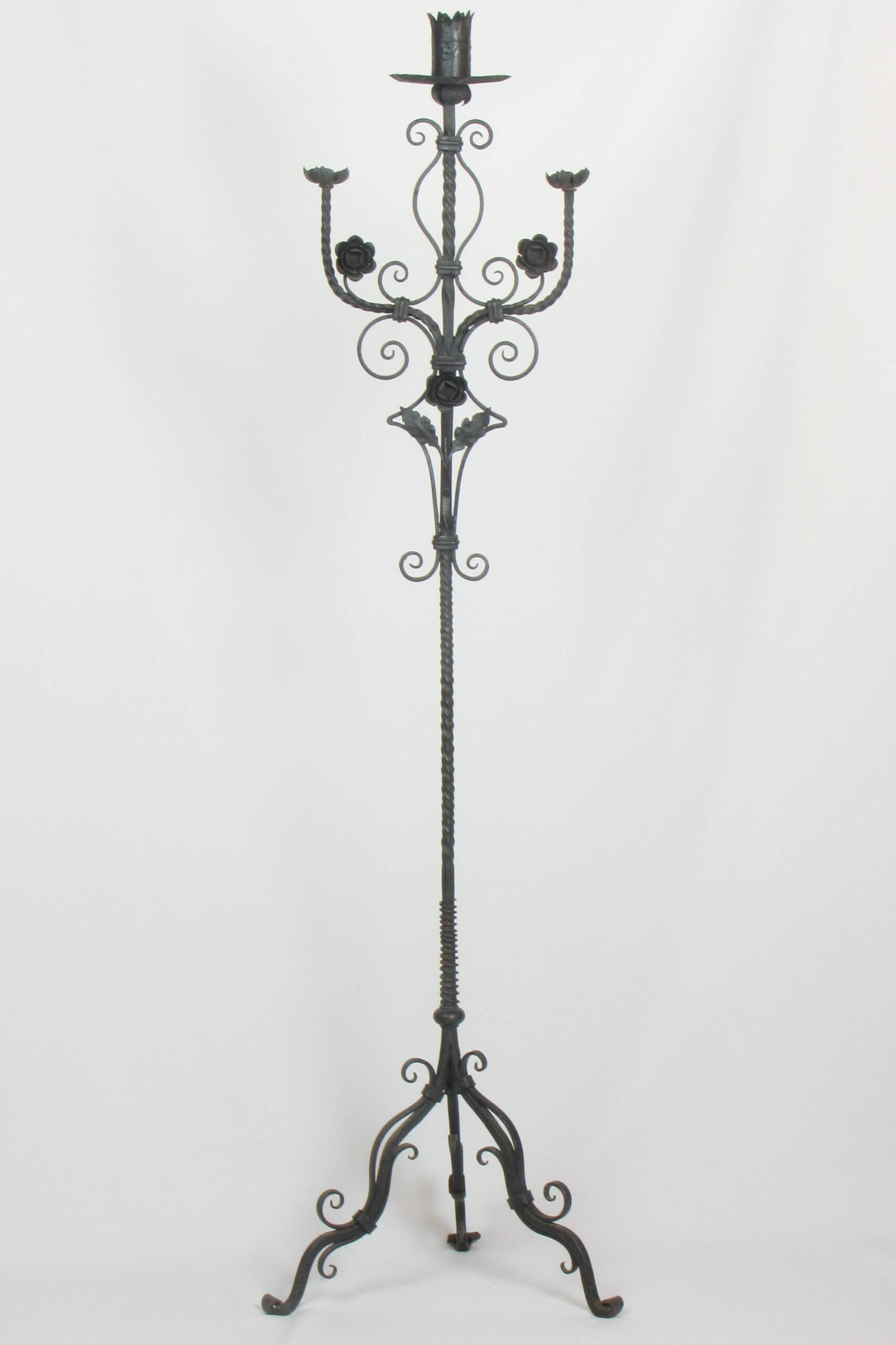 French 19th Century Wrought Iron Candle Holder Appleton Antique Lighting