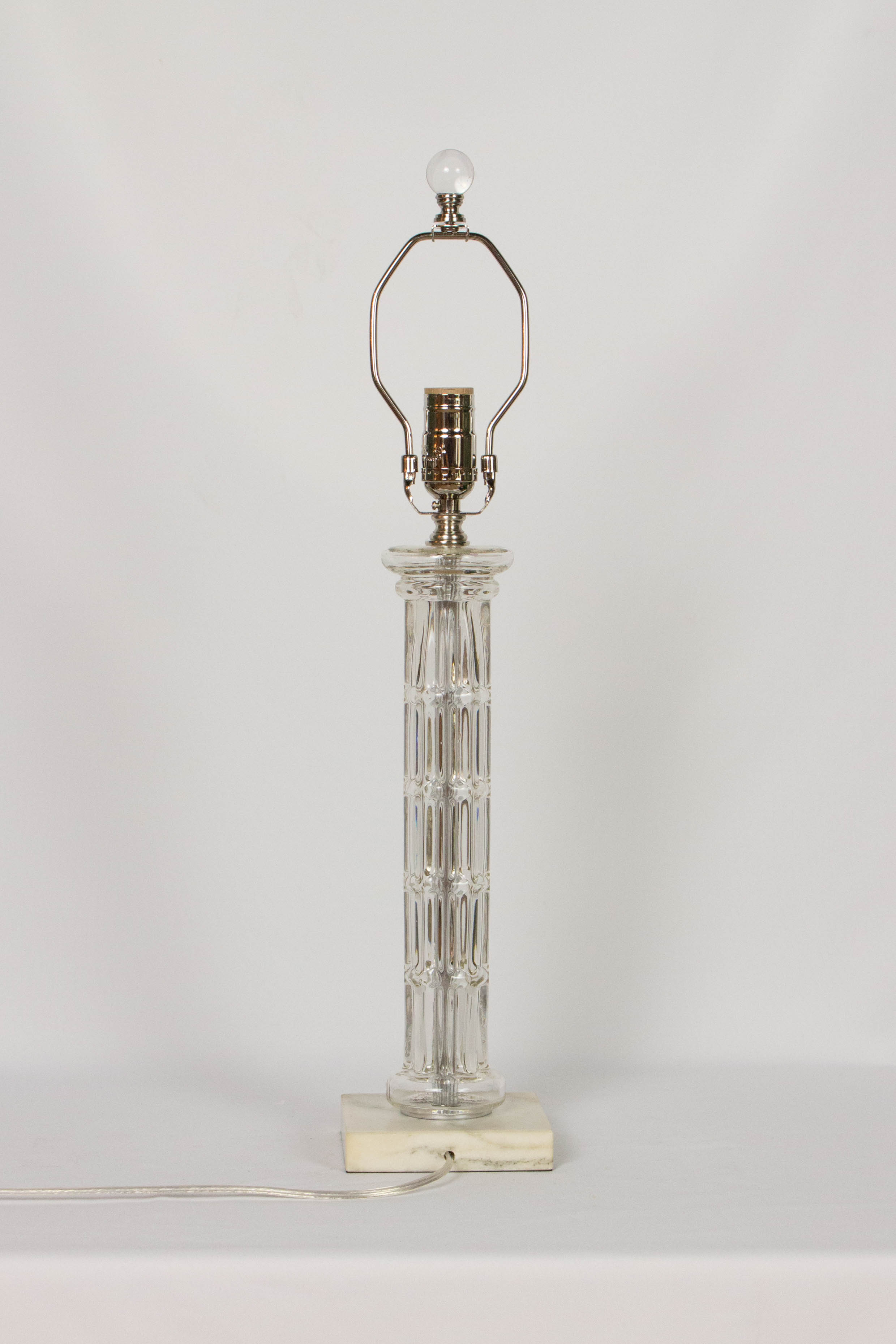 Glass Column Lamp with White Marble Base Appleton Antique Lighting